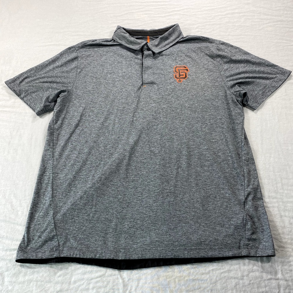 Nike San Francisco SF Giants Polo Shirt Adult Extra‎ Large Gray Stretch MLB Mens